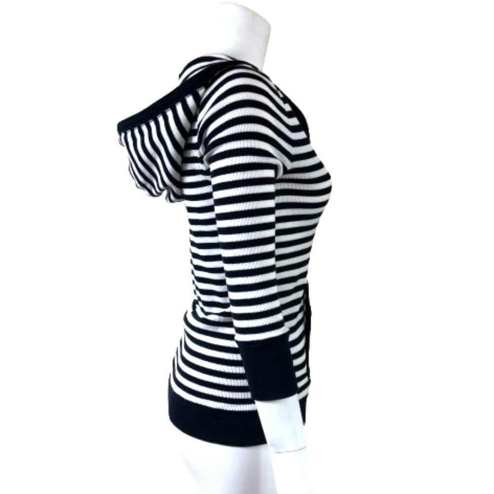 Ralph Lauren Knit Waffle Cotton stripe Hooded Top S - Picture 4 of 12